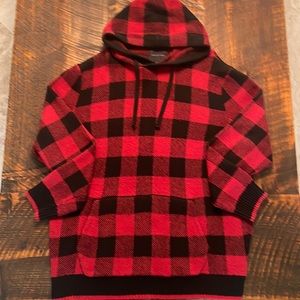 Mens XL Red & Black checkered American Eagle hooded sweater